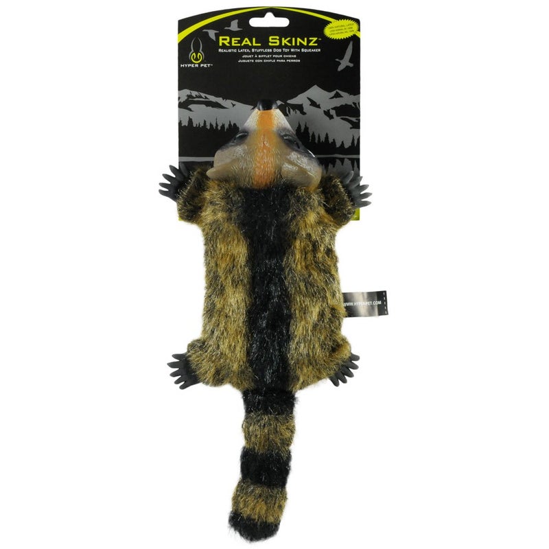 Hyper Pet Real Skinz Raccoon Plush Dog Toy - Image 1